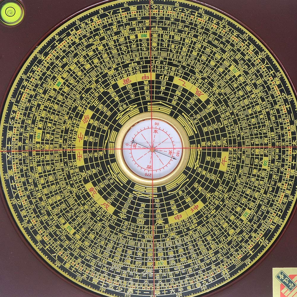 8 Inch Feng Shui Compass Luo Pan - Traditional Chinese Geomancy Tool with Free Red String Bracelet (J2352) - Perfect for Feng Shui Readings, Home Decoration & Spiritual Practices