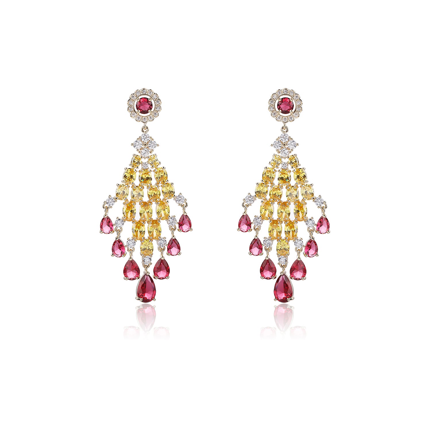 Elegant Cubic Zirconia Rhombus Stud Earrings for Women - Multicolor Wedding Jewelry Gift (CE11817) | Perfect for Bridal, Prom & Special Occasions