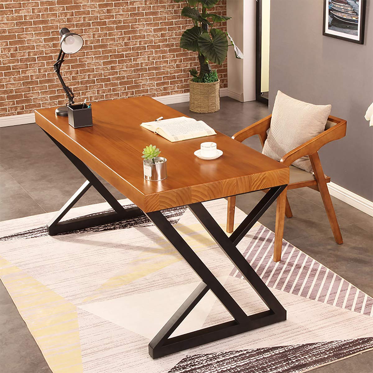 2 Pack Black Z-Shaped Steel Table Legs 28