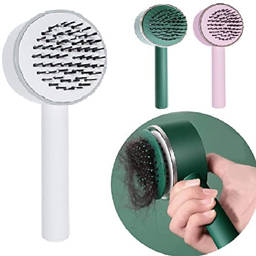 Techno Savvy 3D Air Cushion Massage Brush - Self Cleaning Detangling Hair Brush with Airbag Massage for Men & Women | Perfect for Home Salon, Travel & Daily Hair Care