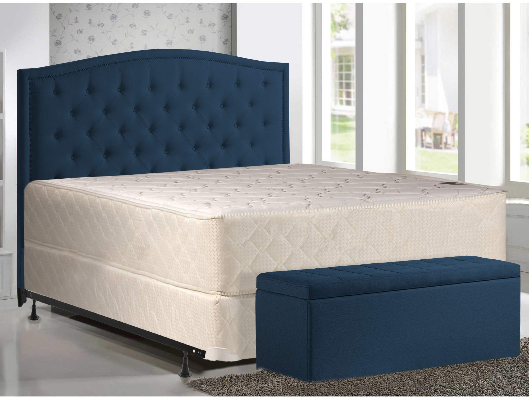 Medium Plush Tight Top Innerspring Queen Mattress Set with 4
