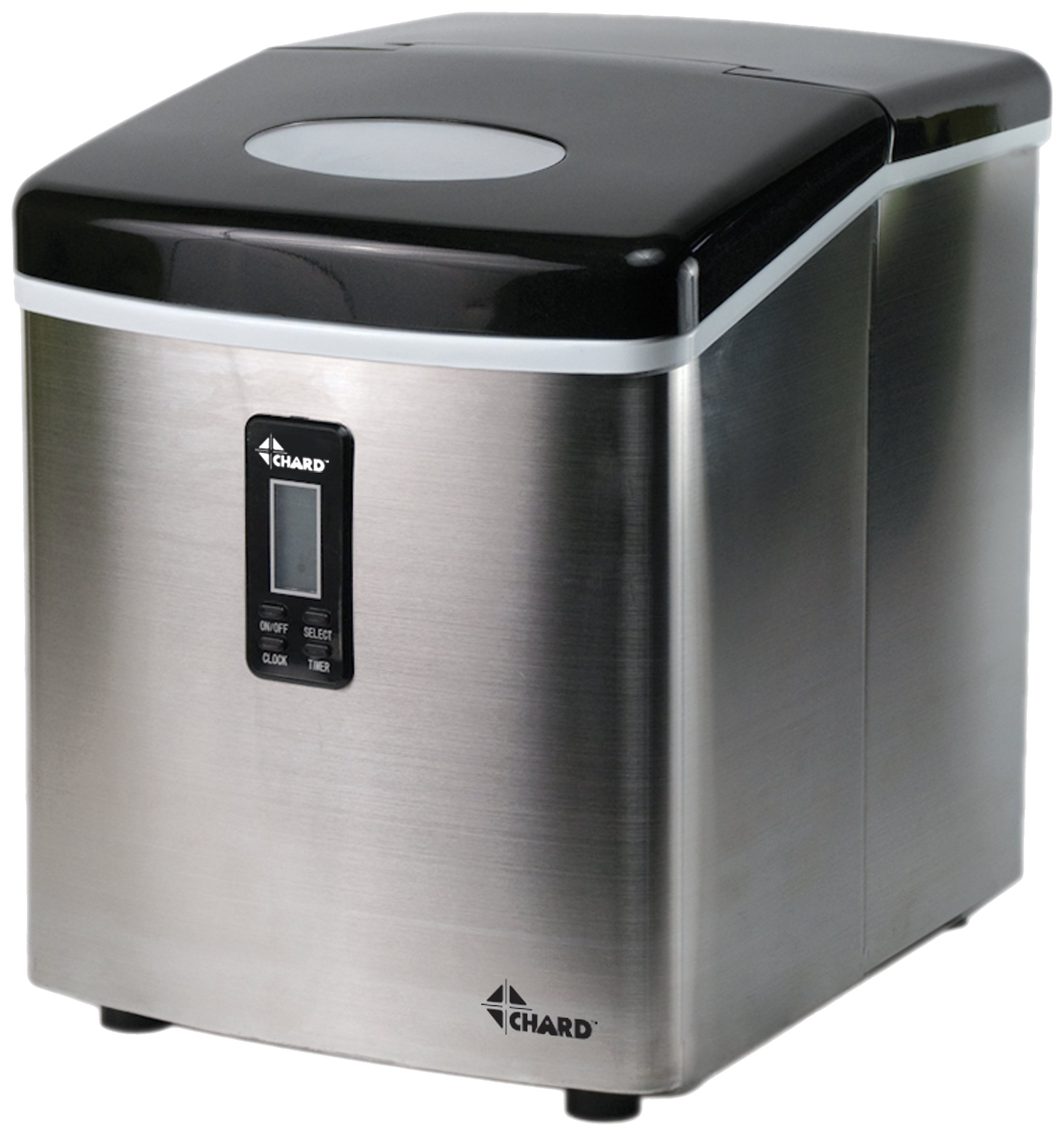 CHARD IM-12SS Commercial Ice Maker Machine with LCD Display - 26 lbs. Daily Output, Stainless Steel Construction - Perfect for Restaurants, Bars, and Home Kitchens