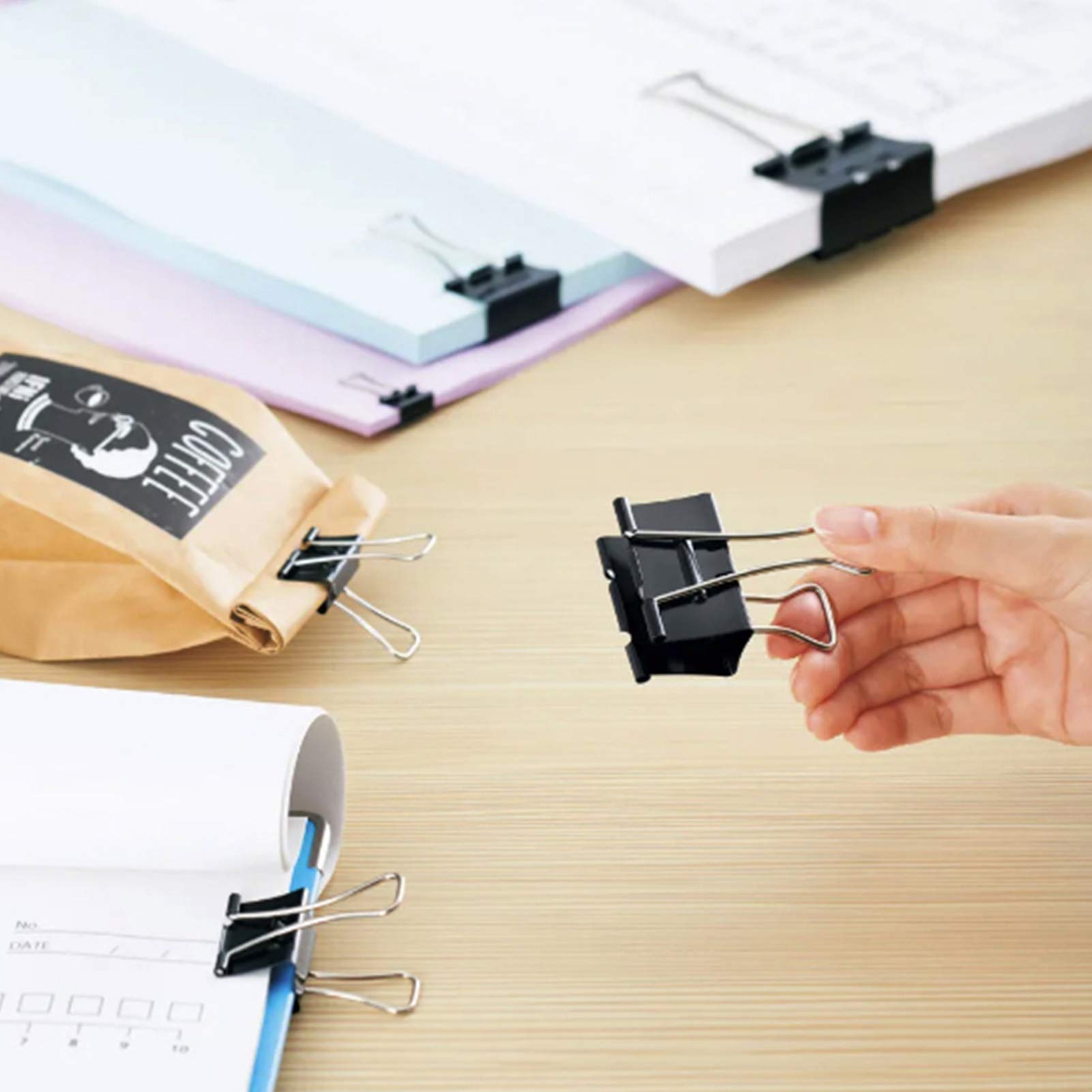 Large Binder Clips 1.6 Inch (60 Pack) - Heavy Duty Office & Home Organizing Supplies