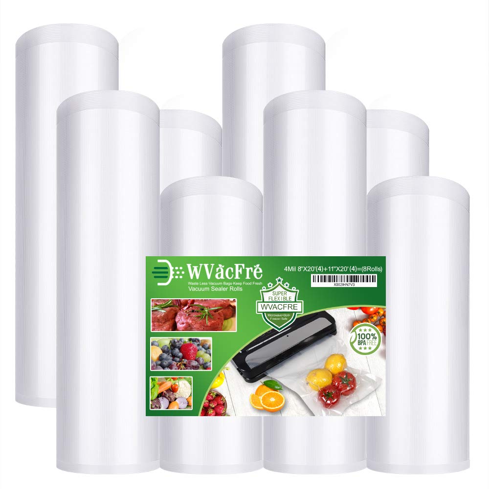 8 Pack Commercial Grade Vacuum Sealer Bags Rolls - 8