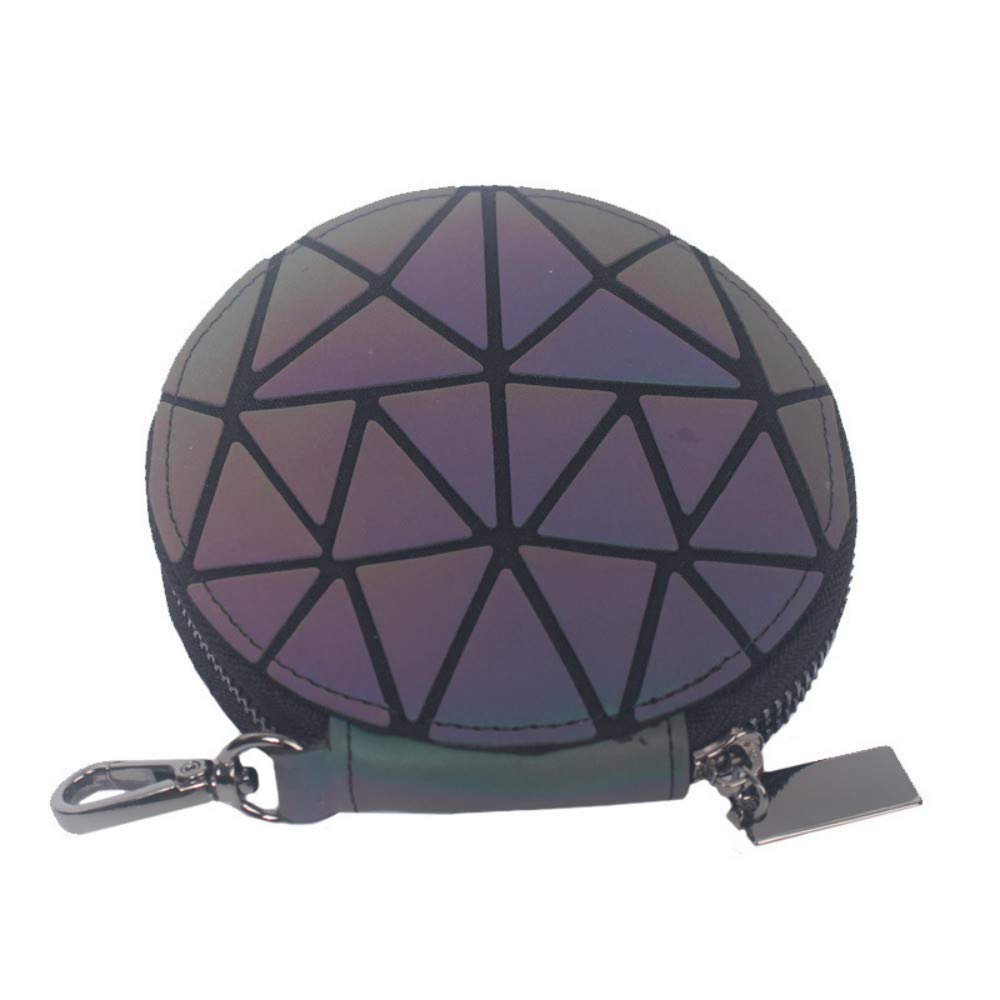 Stylish Reflective Luminous Backpack for Women - Geometric Travel Backpack with Matching Wallet - Waterproof School Bag & Commuter Purse for Night Safety (Ideal for College, Work, Gym & Outdoor Activities)