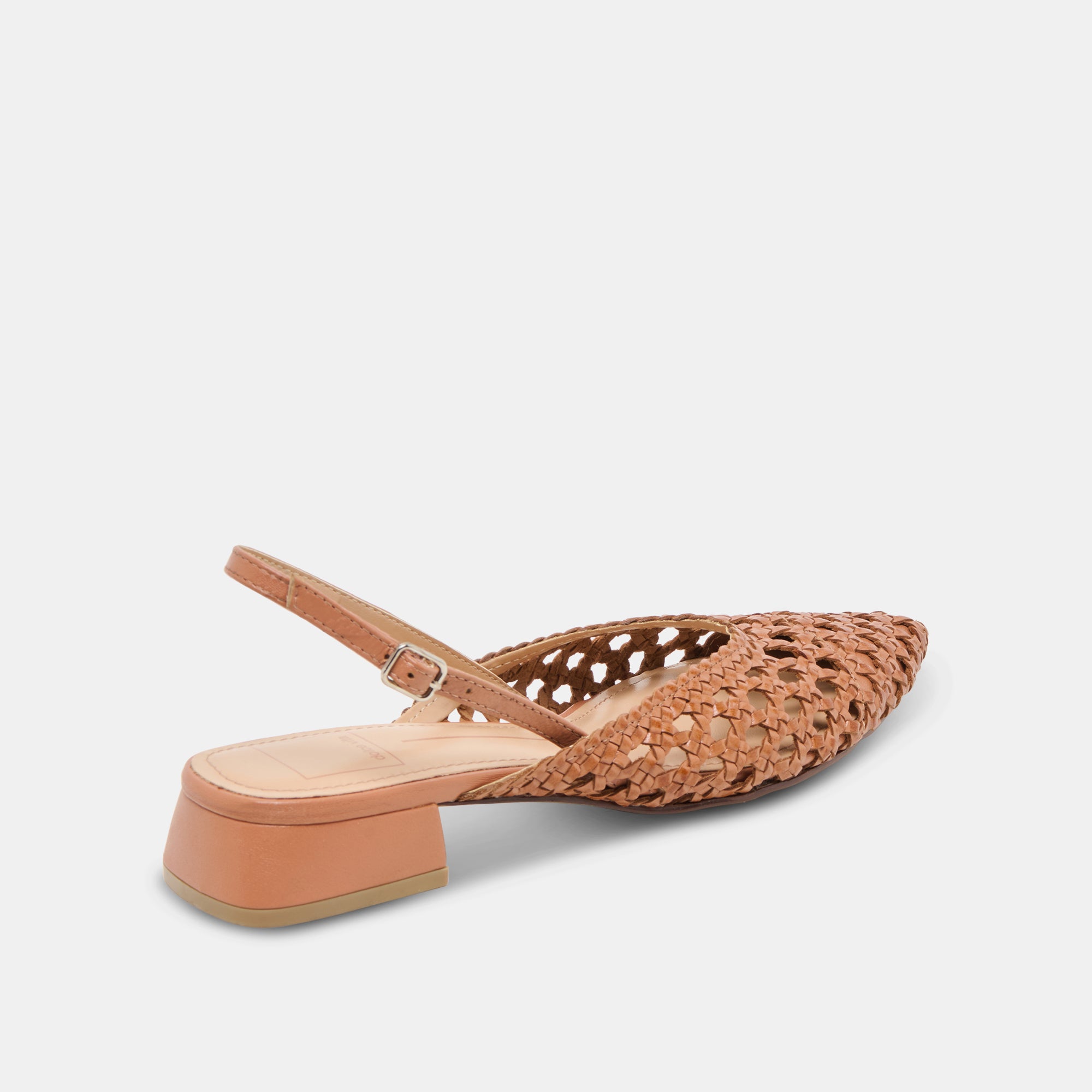 BIRDIE FLATS Women's Tan Woven Leather Comfortable Slip-On Shoes for Casual Wear, Office & Travel