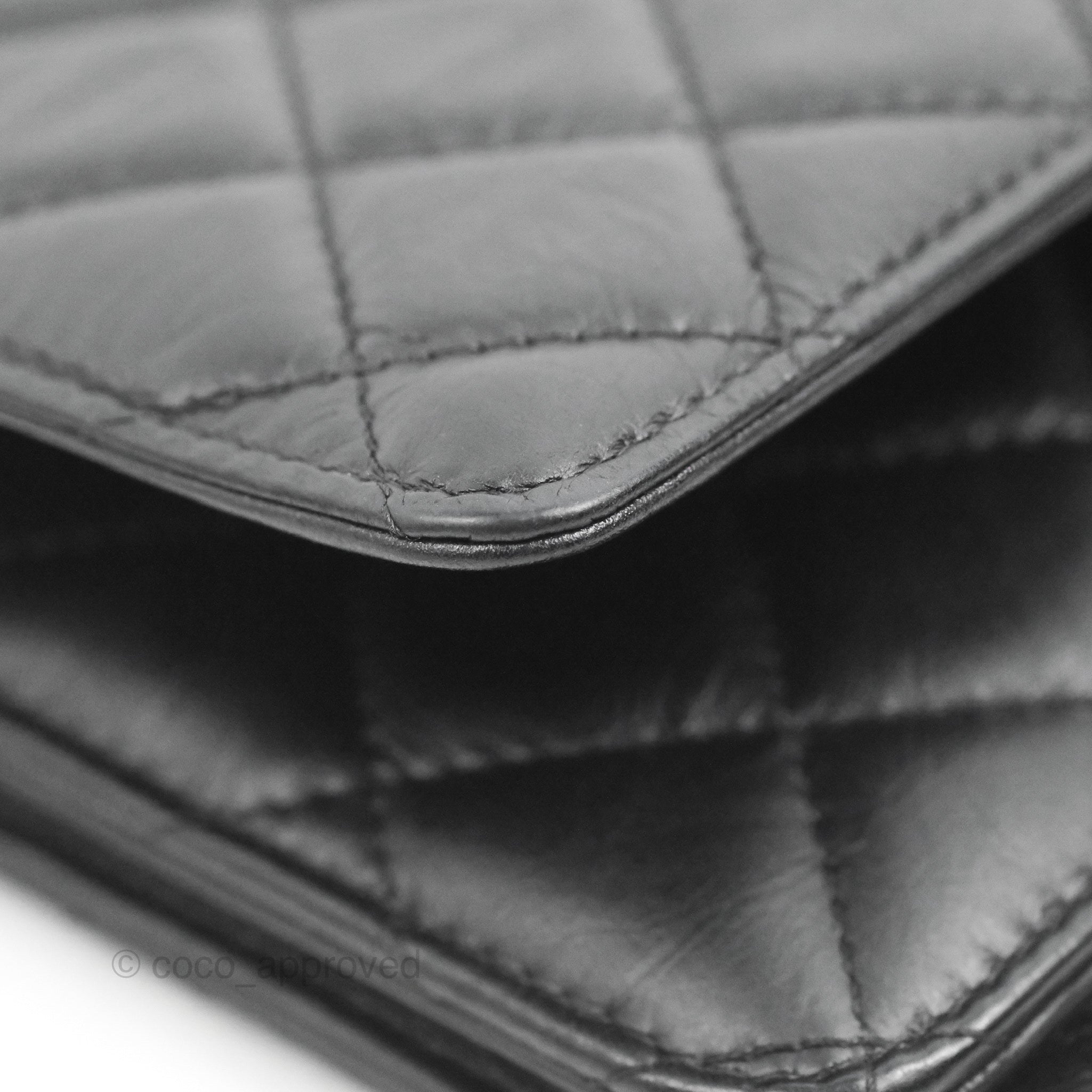 Chanel Quilted Tassel Wallet On Chain WOC Black Aged Calfskin Leather Crossbody Bag for Women | Evening Out & Date Night Essential