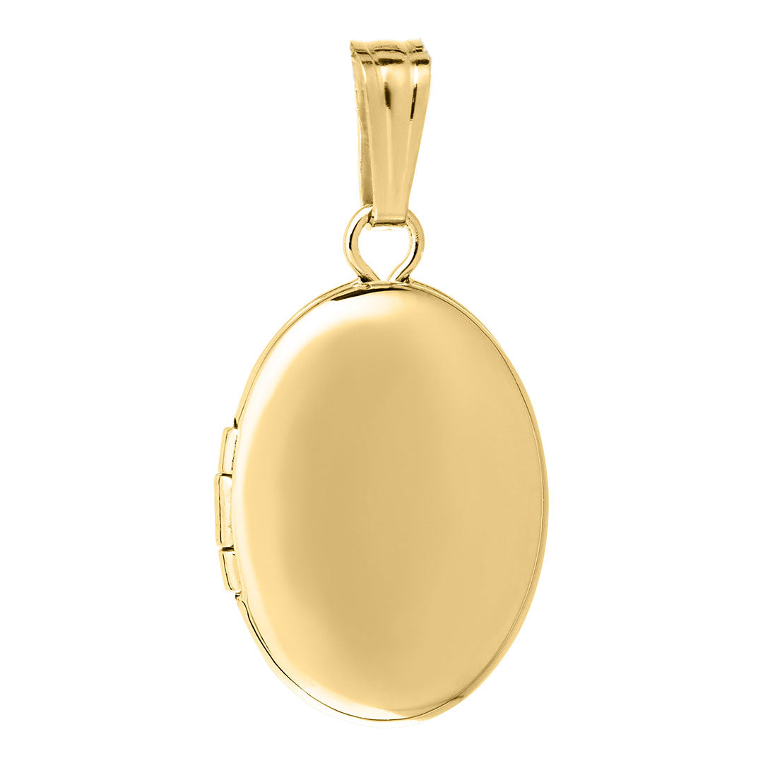 14K Yellow Gold Oval Locket Necklace for Kids - Personalized Photo Pendant Jewelry Gift for Girls - Perfect for Birthdays, First Communion & Special Occasions