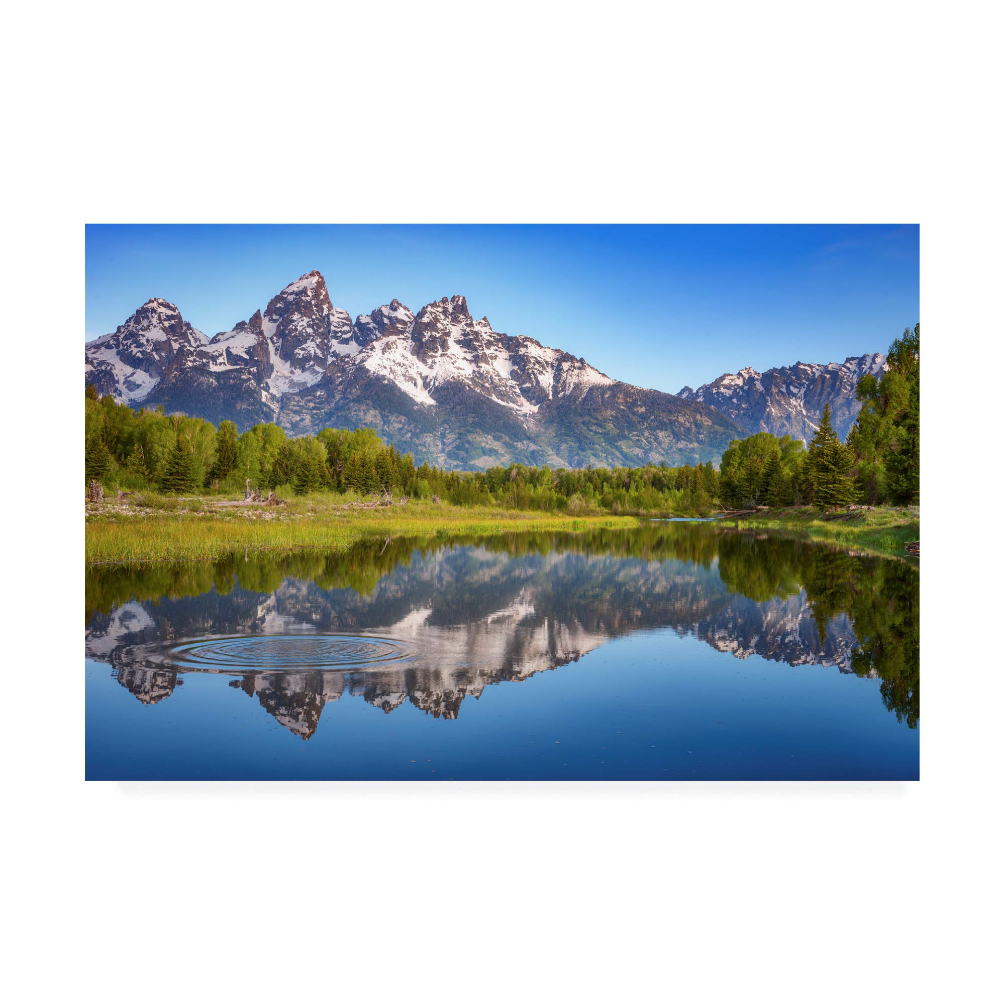 Trademark Fine Art - Darren White Photography 'Ripples in The Tetons' 30x47 Wall Art Print - Perfect for Living Room, Bedroom & Office Decor