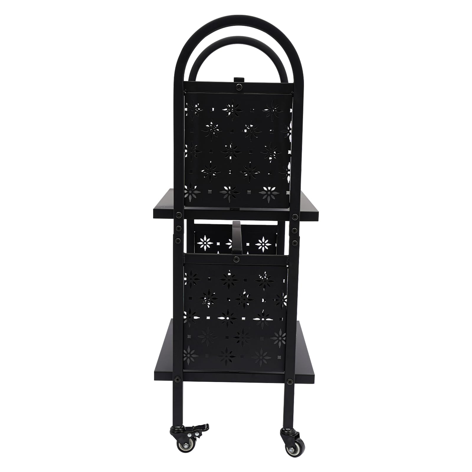 Heavy Duty Rolling Library Book Cart with 4 Lockable Wheels - 34