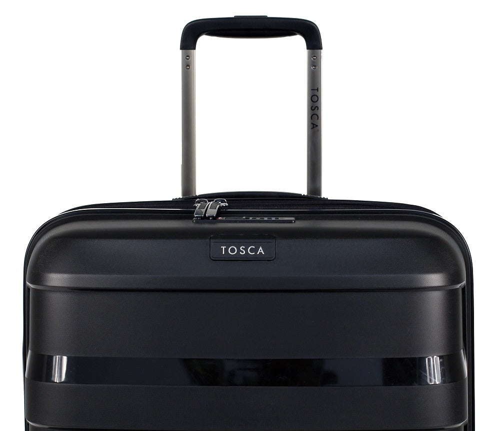 Tosca Comet 29in Large 4 Wheel Hard Suitcase - Black | Durable Spinner Luggage for Travel, Business Trips & Vacations