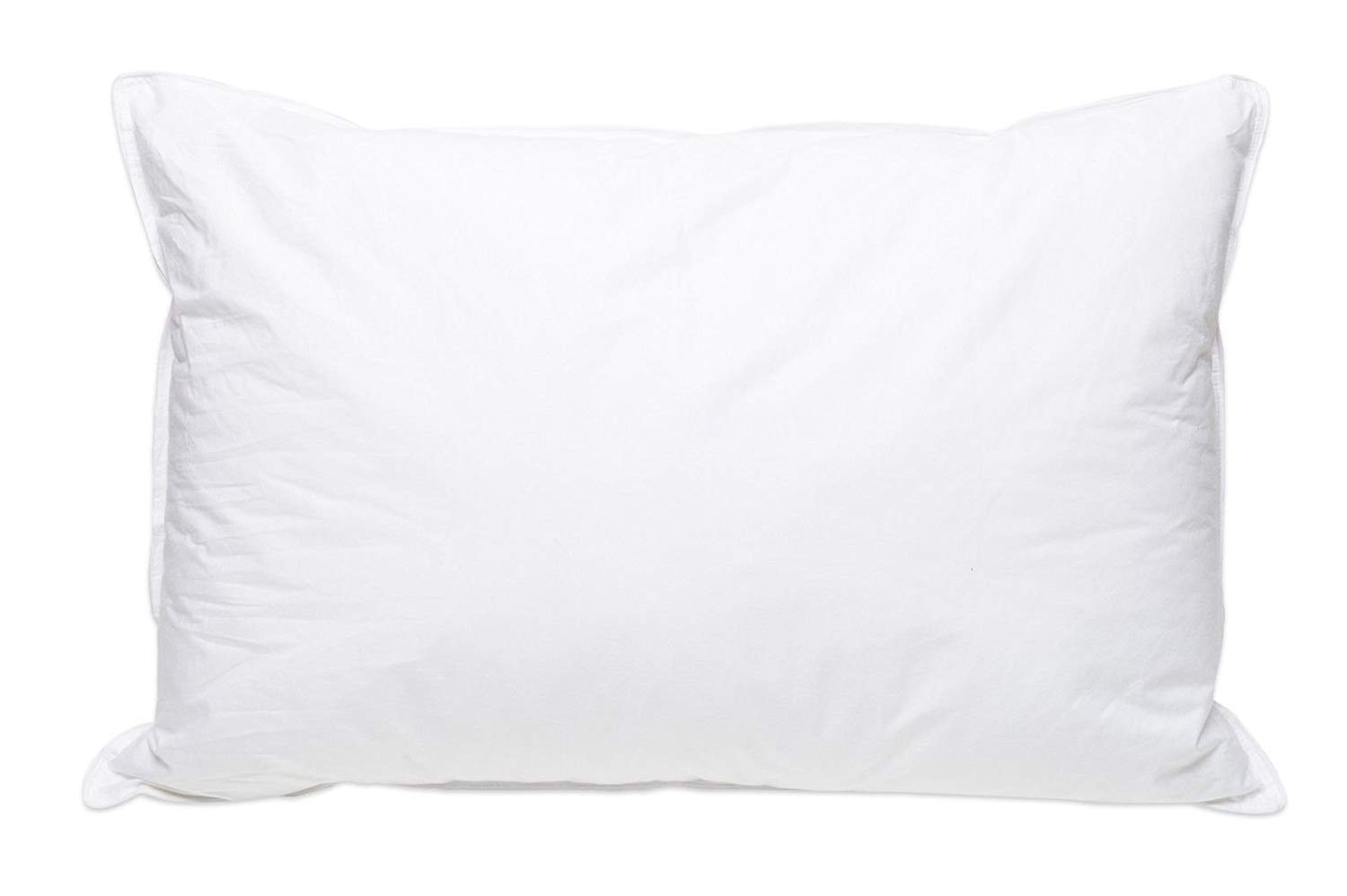 Extra Soft Down Pillow for Stomach Sleepers - Ultra Flat Queen Size White Duck Feather Bed Pillow - Perfect for Side Sleepers & Neck Support