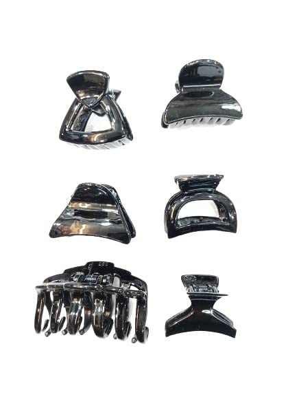 Black Plastic Hair Clutch for Women - Secure Hair Clip for Ponytails, Buns & Updos - Non-Slip Hair Accessory for Work, Gym, Wedding & Everyday Use