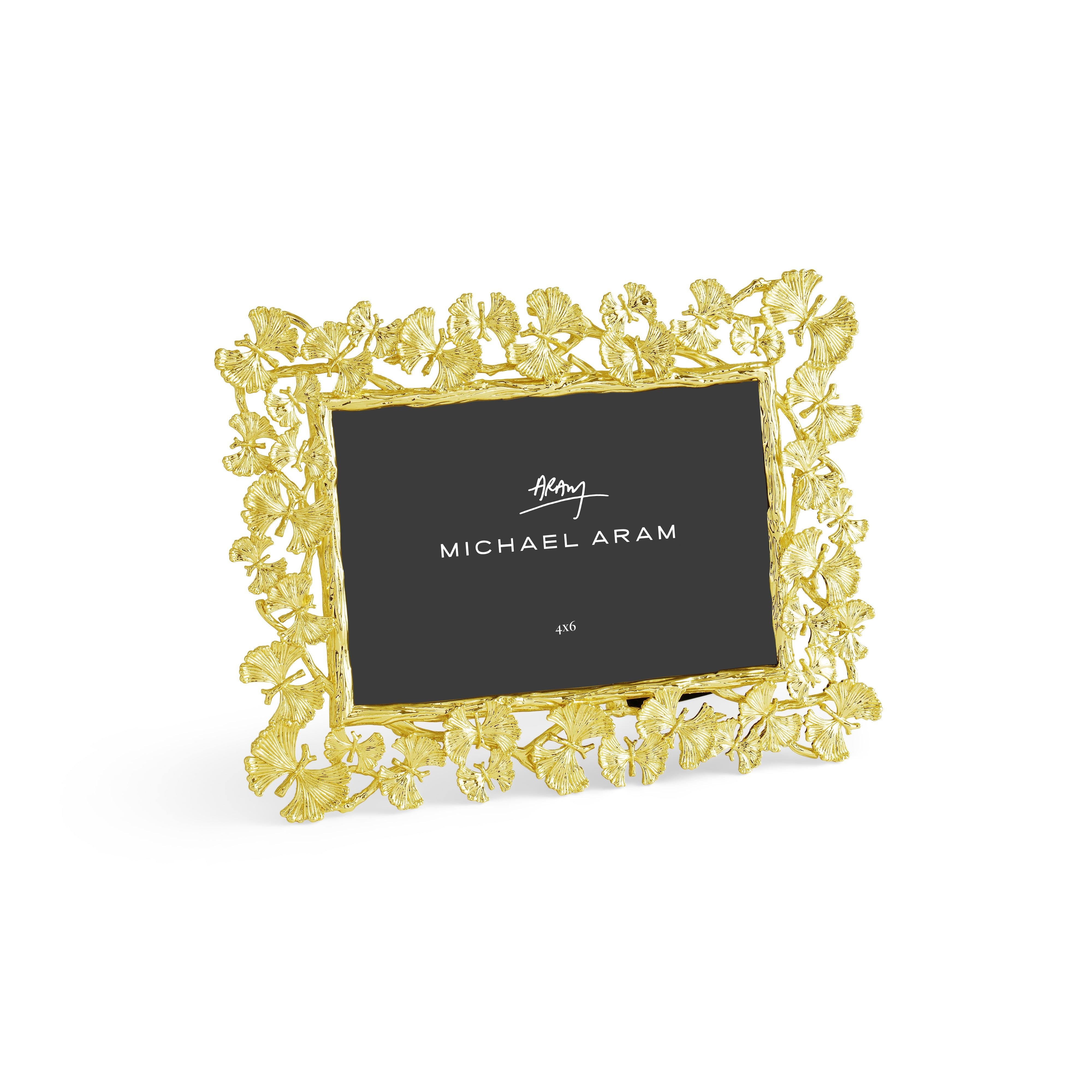 Butterfly Ginkgo Gold Sculpted Photo Frame 4x6 - Elegant Home Decor for Wall Display, Tabletop, and Gift Giving