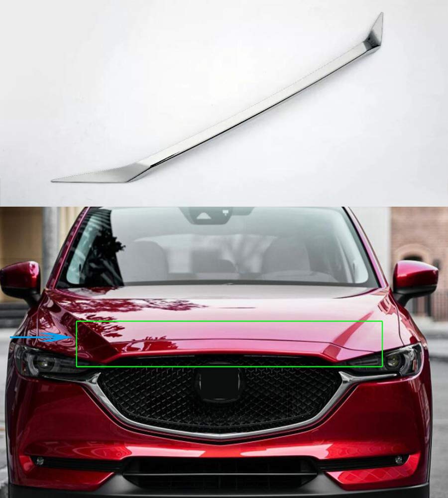 ABS Chrome Front Hood Grille Lip Cover Trim for Mazda CX-5 2017-2020 - Enhance Style & Protection for Your Car's Exterior