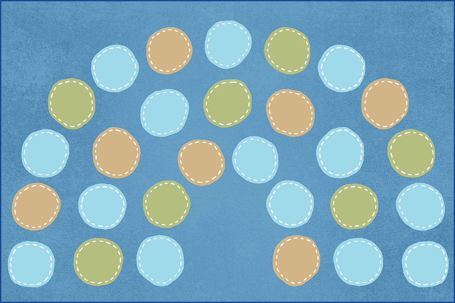 Calming Colors Arch Classroom Seating Rainbow Rug for Kids - 6ft x 9ft Rectangle Blue Playroom Carpet | Perfect for Preschool, Daycare & Homeschool Learning Spaces