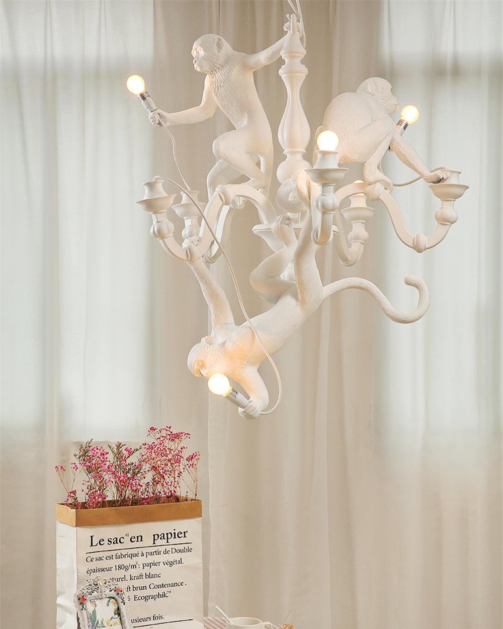 Stylish Monkey Chandelier - Unique Animal-Themed Ceiling Light Fixture for Living Room, Bedroom & Nursery Decor