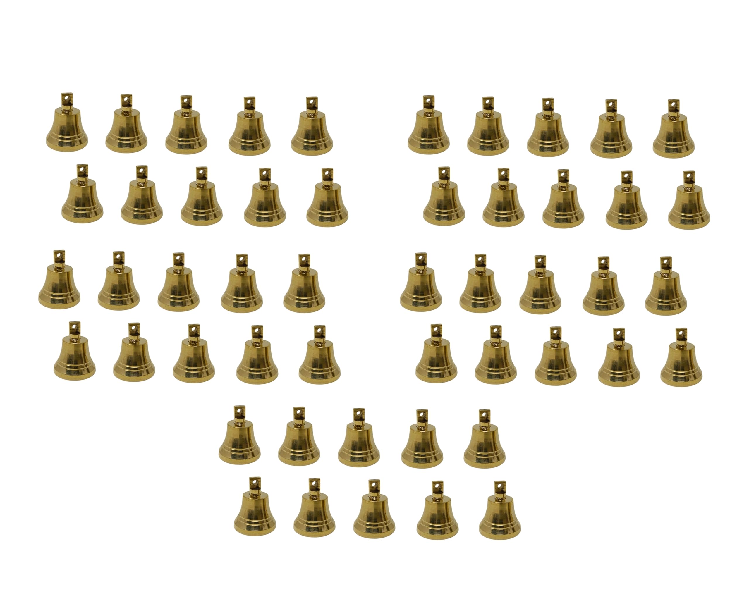 Small Indian Brass Jingle Bells - 50 Pack for Home Door Decor, DIY Crafts, Wind Chimes, Christmas Ornaments & Pet Collars - Handmade Traditional Bells for Festive Decor, Wedding Decorations & Gift Wrapping