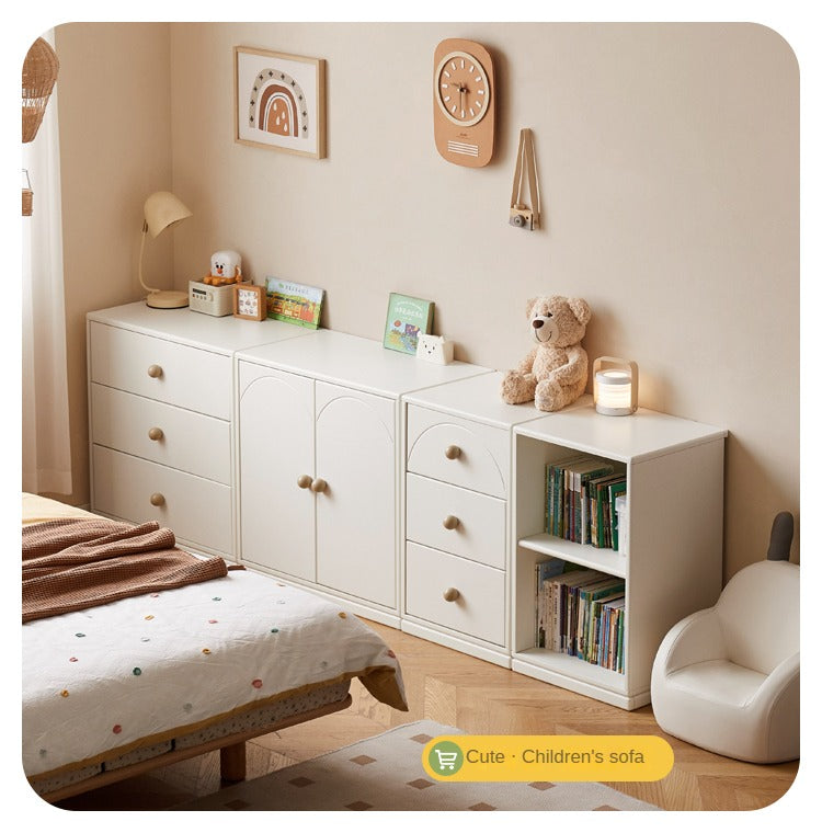 Pine Solid Wood Cream Kids Dresser with 5 Drawers - Nursery Storage Cabinet for Baby Clothes & Toys - Perfect for Bedroom, Playroom & Daycare Organization