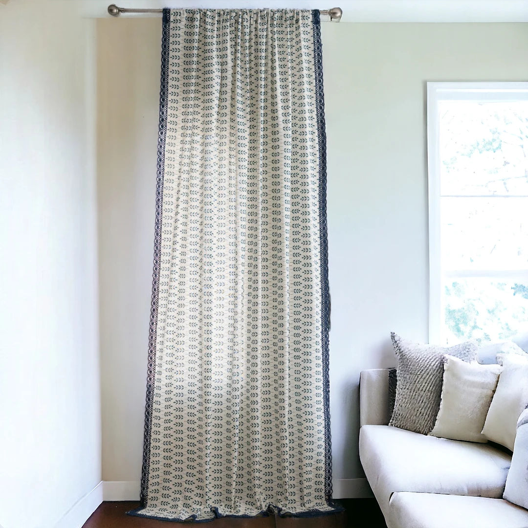 Rowen Green Wheat Ear Grommet Light Filtering Curtains - Custom Size, Blackout & Sheer Window Treatments for Living Room, Bedroom & Office