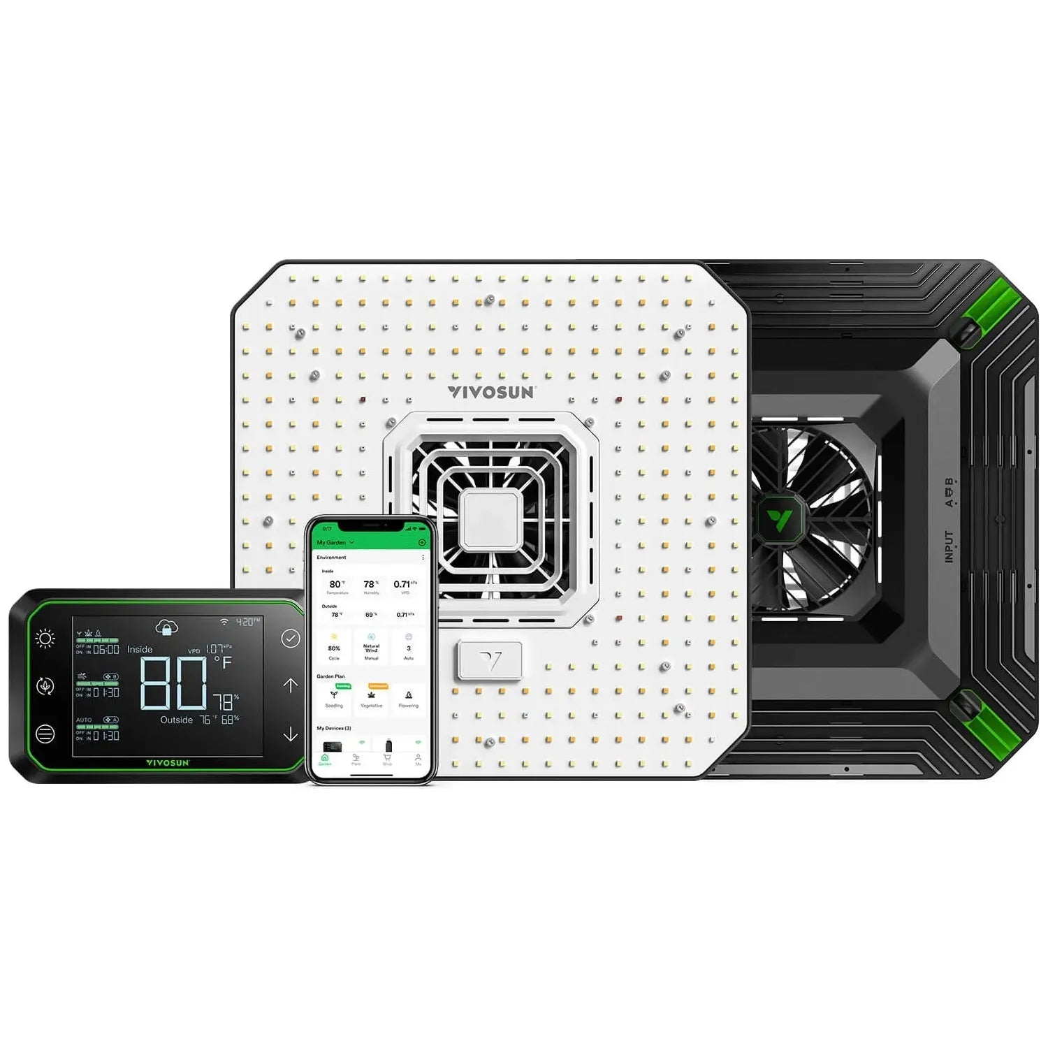 Vivosun AeroLight A150 Full Spectrum LED Grow Light with GrowHub E42A - Indoor Plant Growing for Hydroponics, Greenhouse & Home Gardening