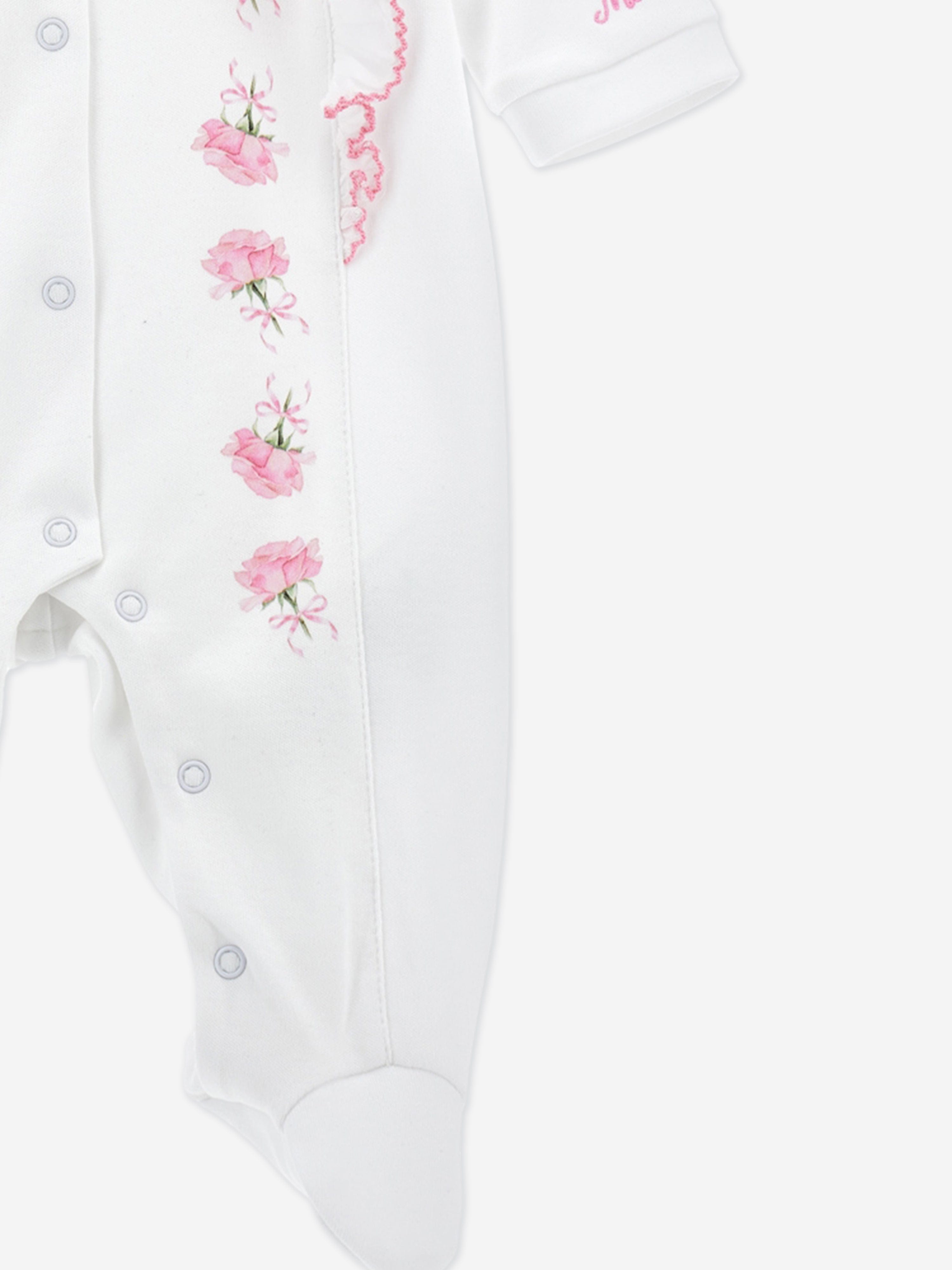 Adorable White Rose Babygrow for Baby Girls - Perfect for Newborn Photoshoots, Christenings & Special Occasions