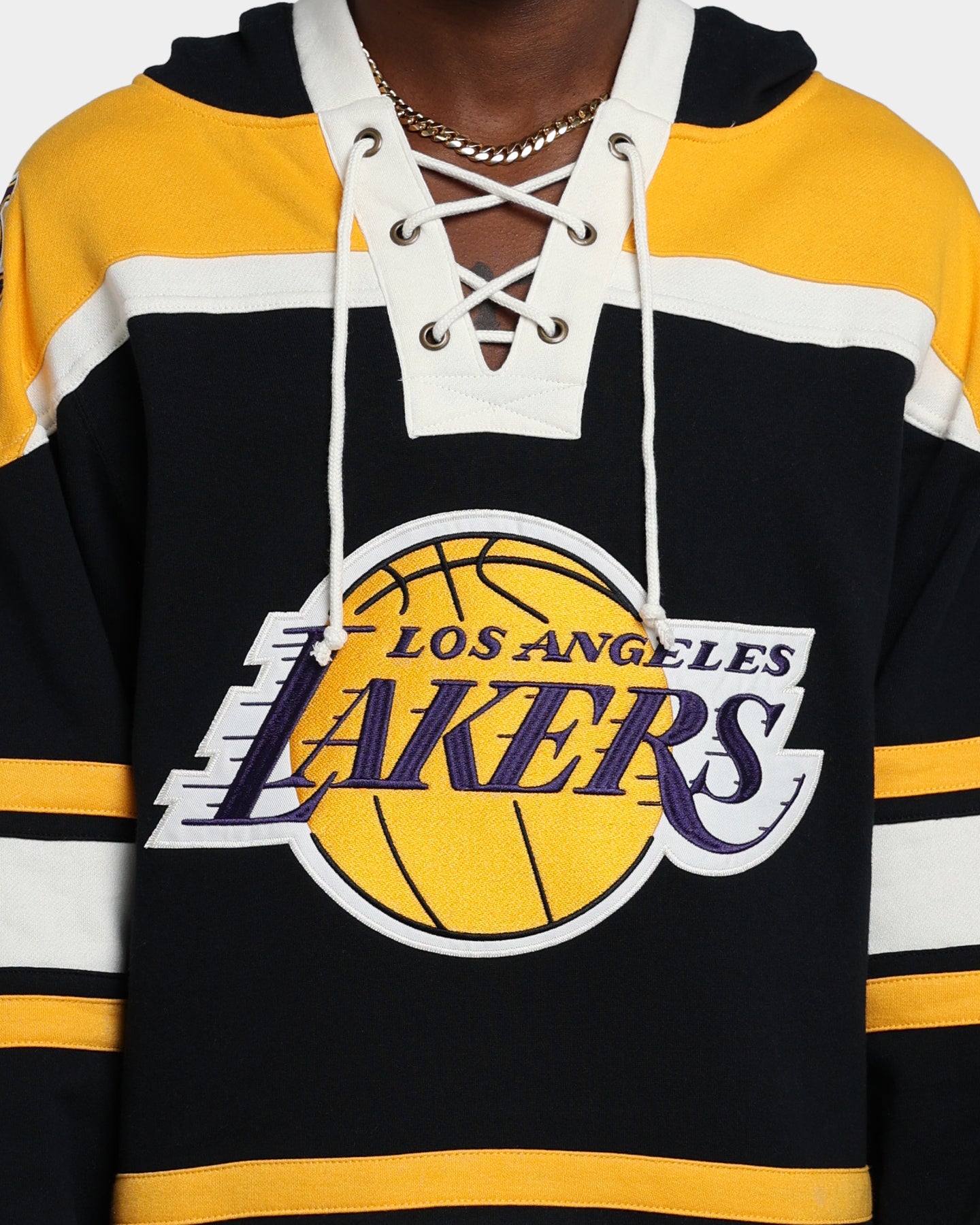 47 Brand Los Angeles Lakers Superior Lacer Hoodie - Jet Black/Gold - NBA Fan Gear for Men & Women - Perfect for Game Day & Casual Wear