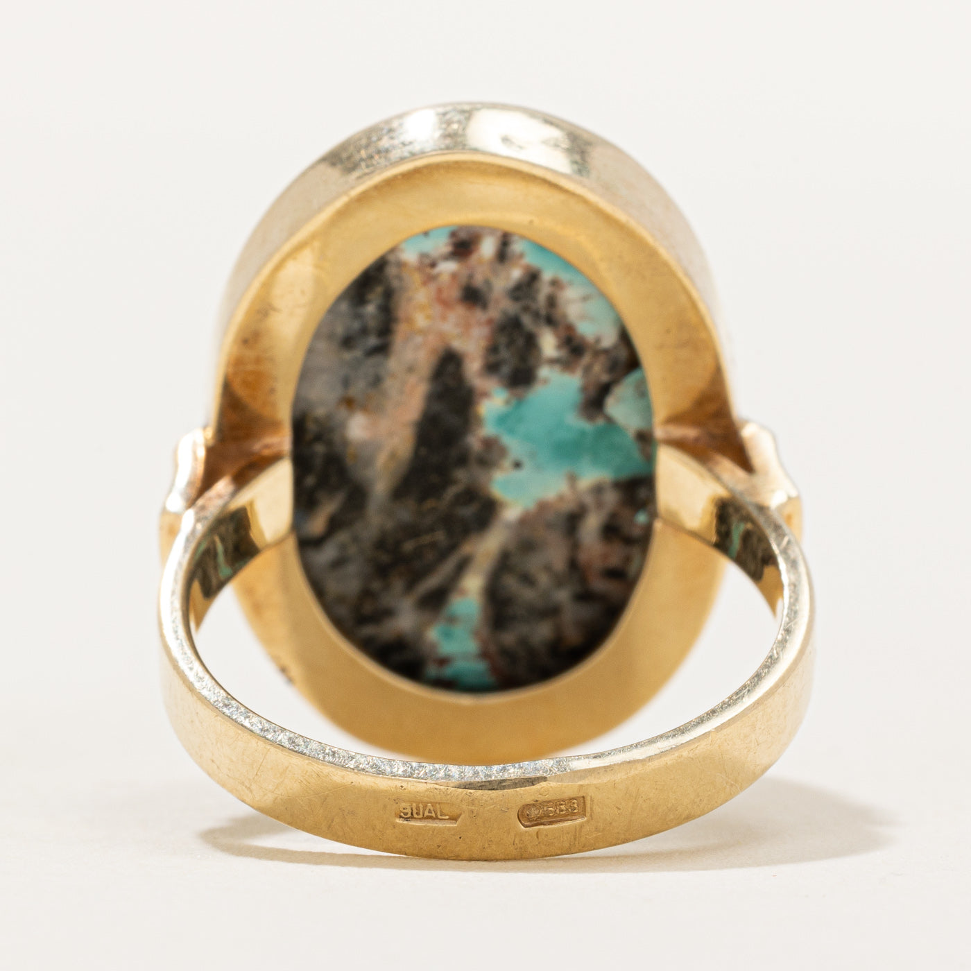 12.00ct Turquoise Cocktail Ring for Women Size 6.5 - Handmade Boho Jewelry for Parties, Weddings & Special Occasions