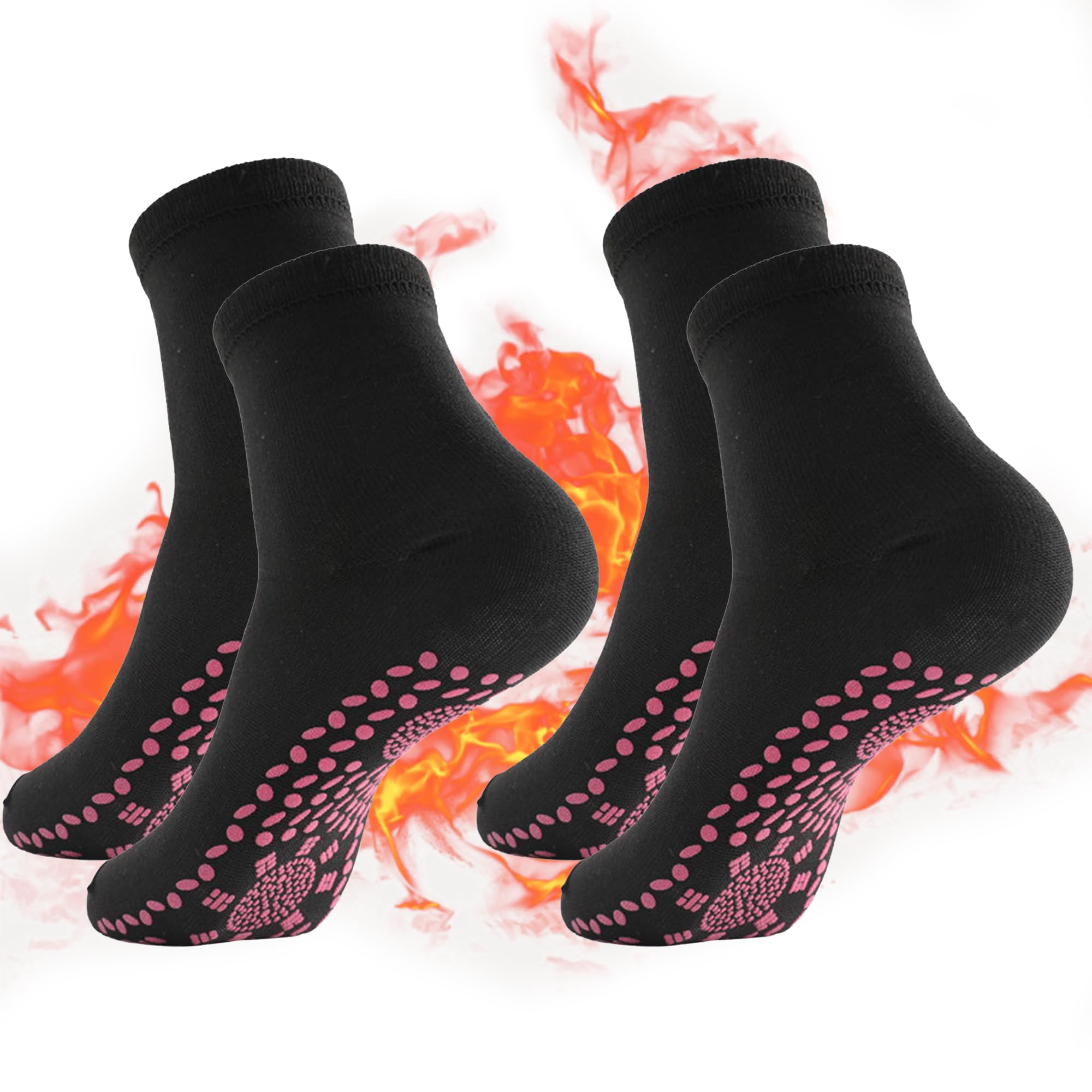 Baeyznal 2-Pack Self-Heating Winter Socks - Ultra Soft Cotton Thermal Socks for Women & Men - Perfect for Cold Weather, Outdoor Activities & Home Comfort