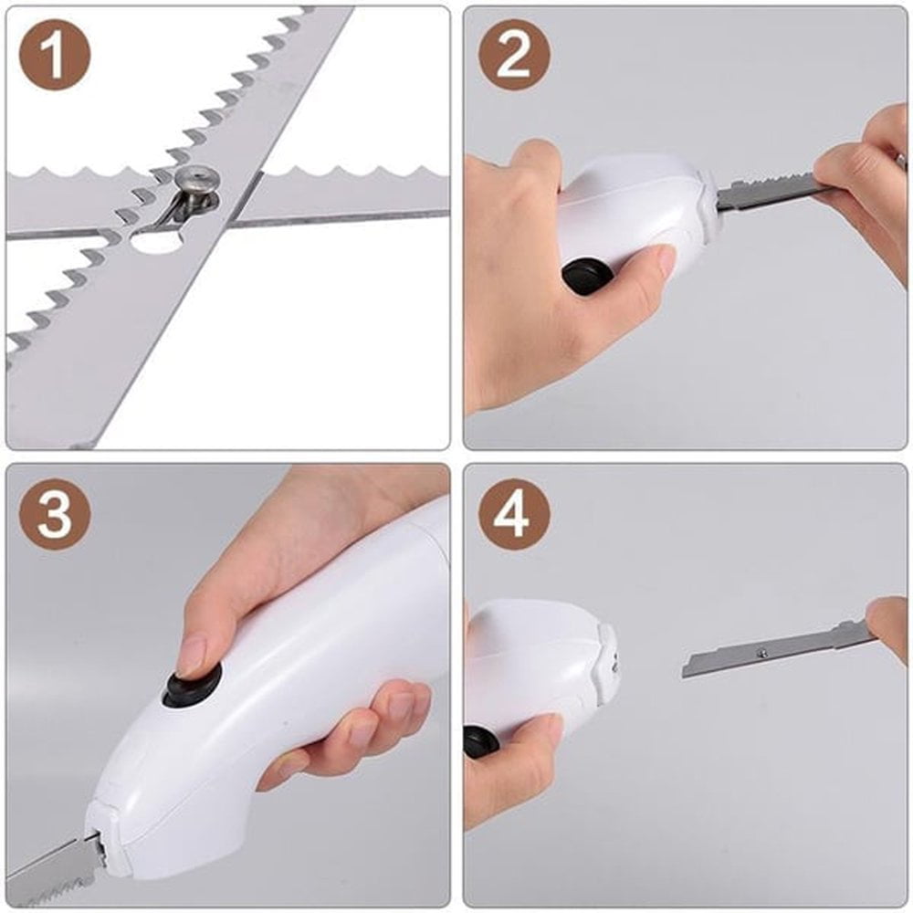 Milex 8V Lithium-Ion Cordless Electric Knife - Rechargeable Battery Powered Kitchen Knife for Slicing Meat, Bread & Vegetables | Perfect for BBQ, Camping & Home Cooking