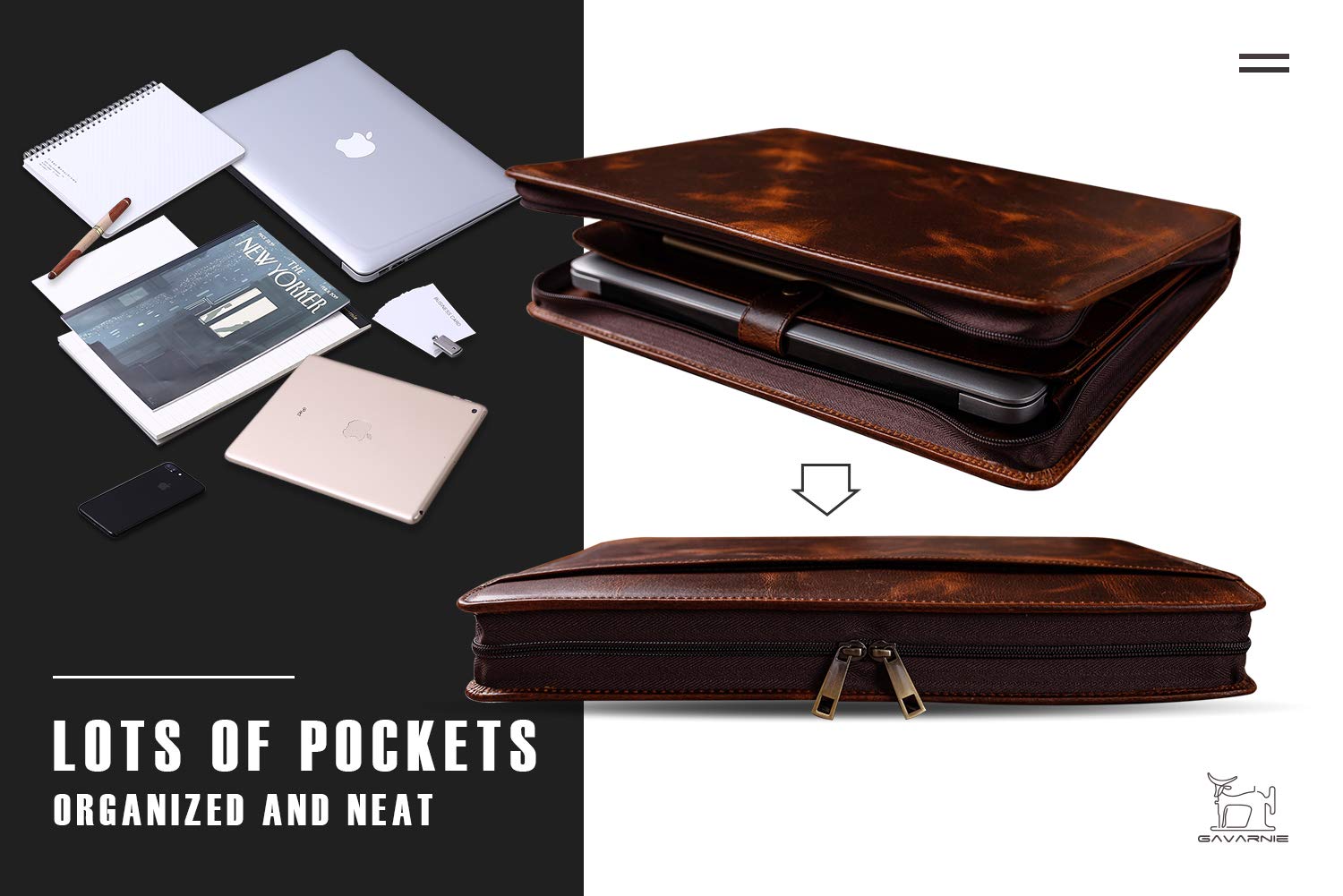 Personalized Engraved Leather Portfolio Padfolio for Men - Custom Gifts for Dad, Husband, Son - Father's Day, Birthday Present - Oil Wax Finish - Perfect for Business Meetings, Office Use & Professional Gifting