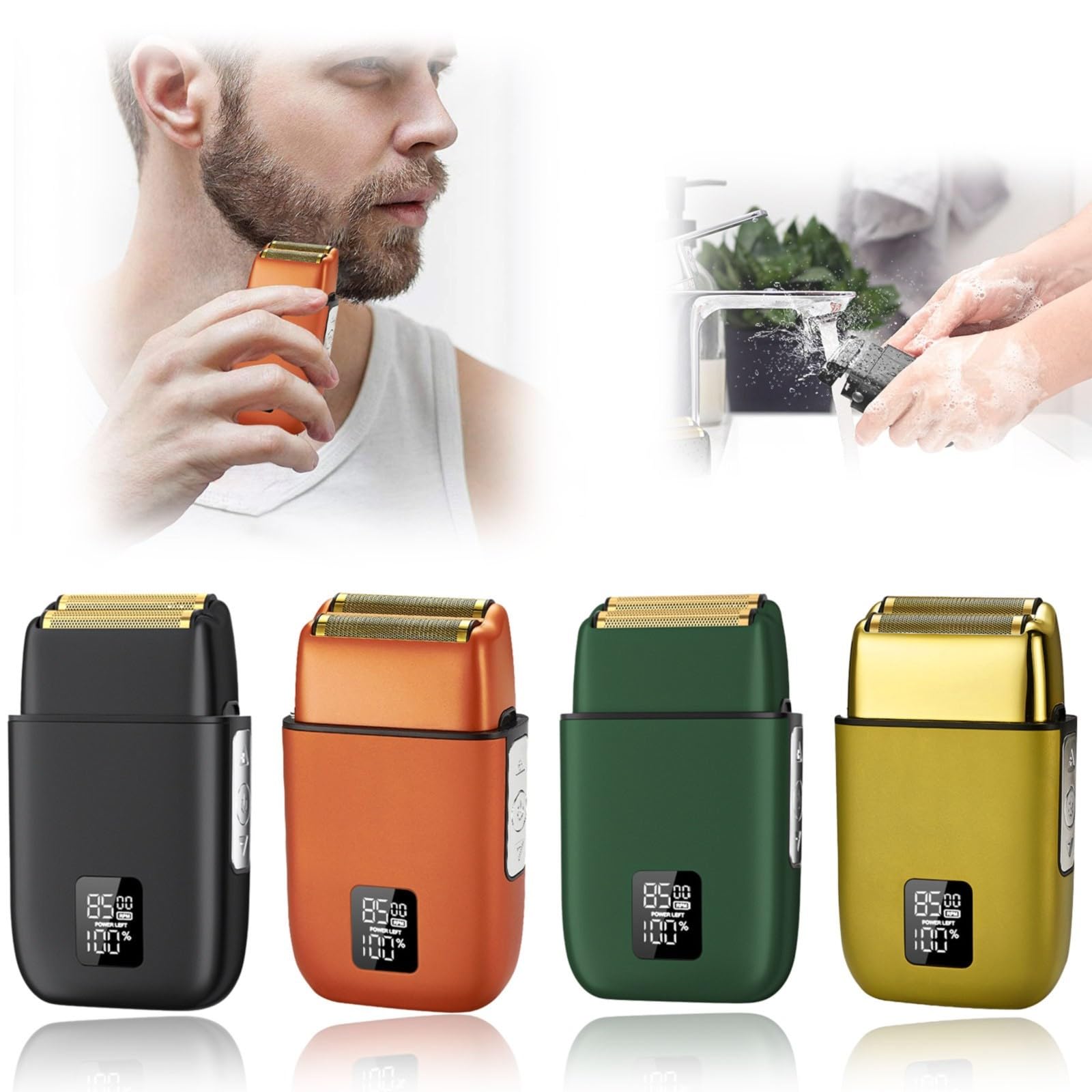 Best Electric Shaver for Men - Rechargeable Waterproof Beard Trimmer with LED Display - Precision Shaving for Face, Head & Body - Perfect for Travel, Gym & Daily Grooming