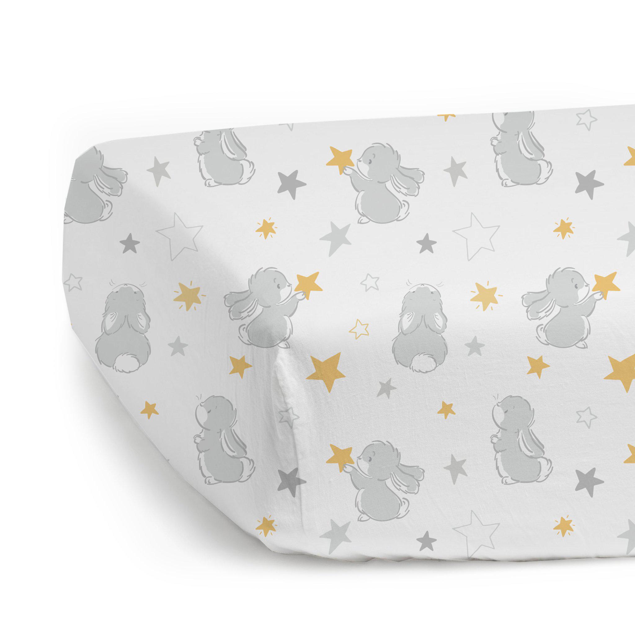 Little Star Crib Sheet - Soft Organic Cotton Baby Bedding for Nursery | Perfect for Newborns, Infants & Toddlers | Ideal for Cribs, Bassinets & Playards