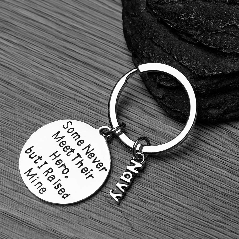 **Navy Mom & Dad Charm Keychain - Military Hero Jewelry Gift for US Navy Parents - Perfect for Military Appreciation, Veterans Day & Deployment Gifts**