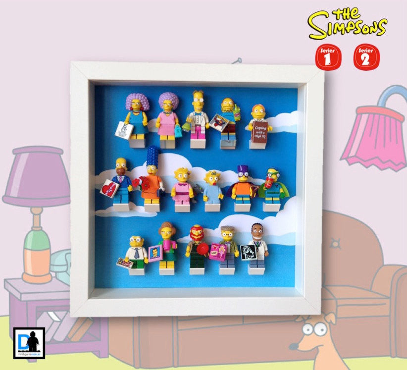 2-Pack Lego® Simpsons Minifigure Display Frames for Series 1 & 2 - Perfect for Collectors and Home Decor