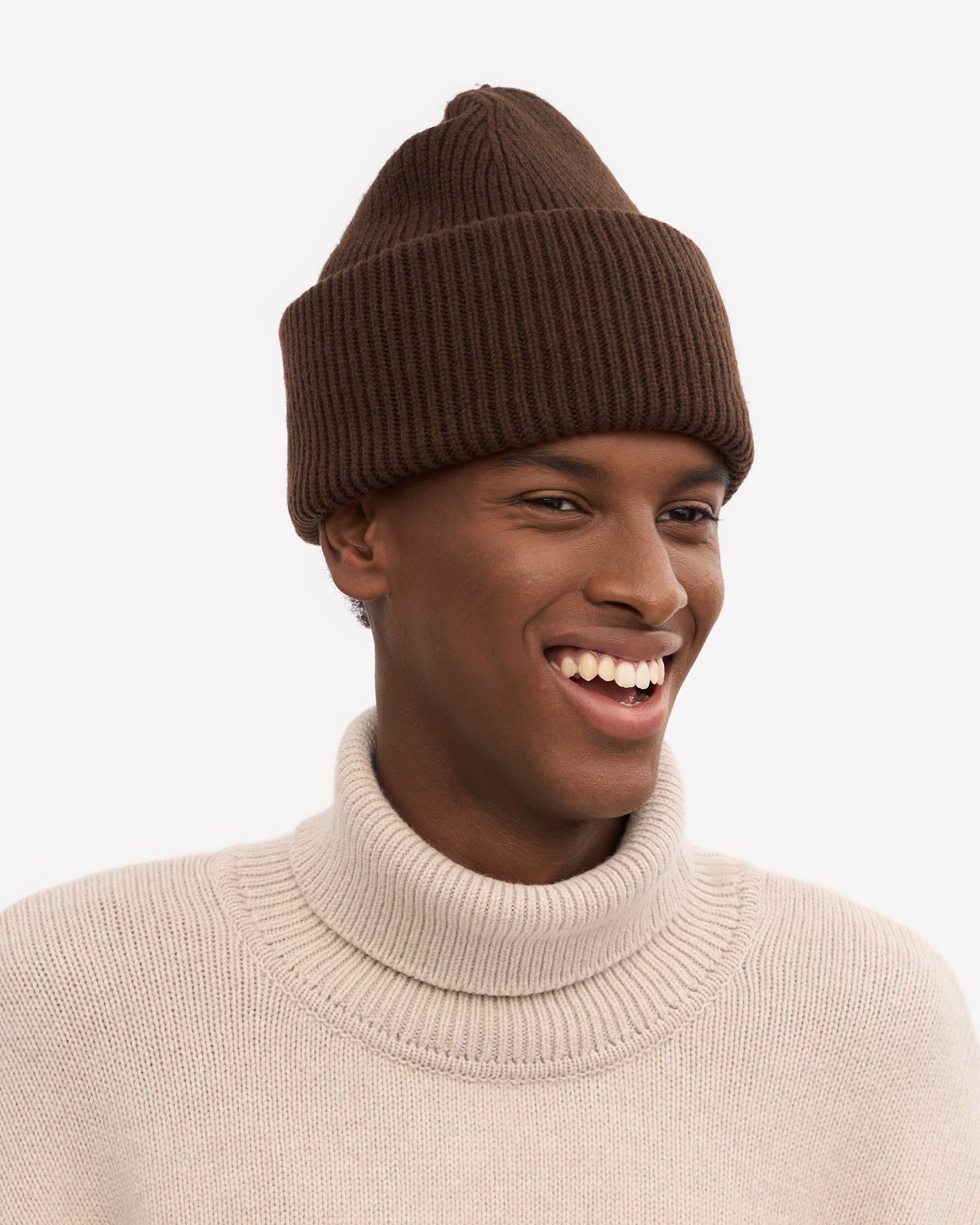 Premium Merino Wool Beanie for Men & Women - Soft & Warm Coffee Brown Winter Hat for Outdoor Activities, Skiing, and Hiking