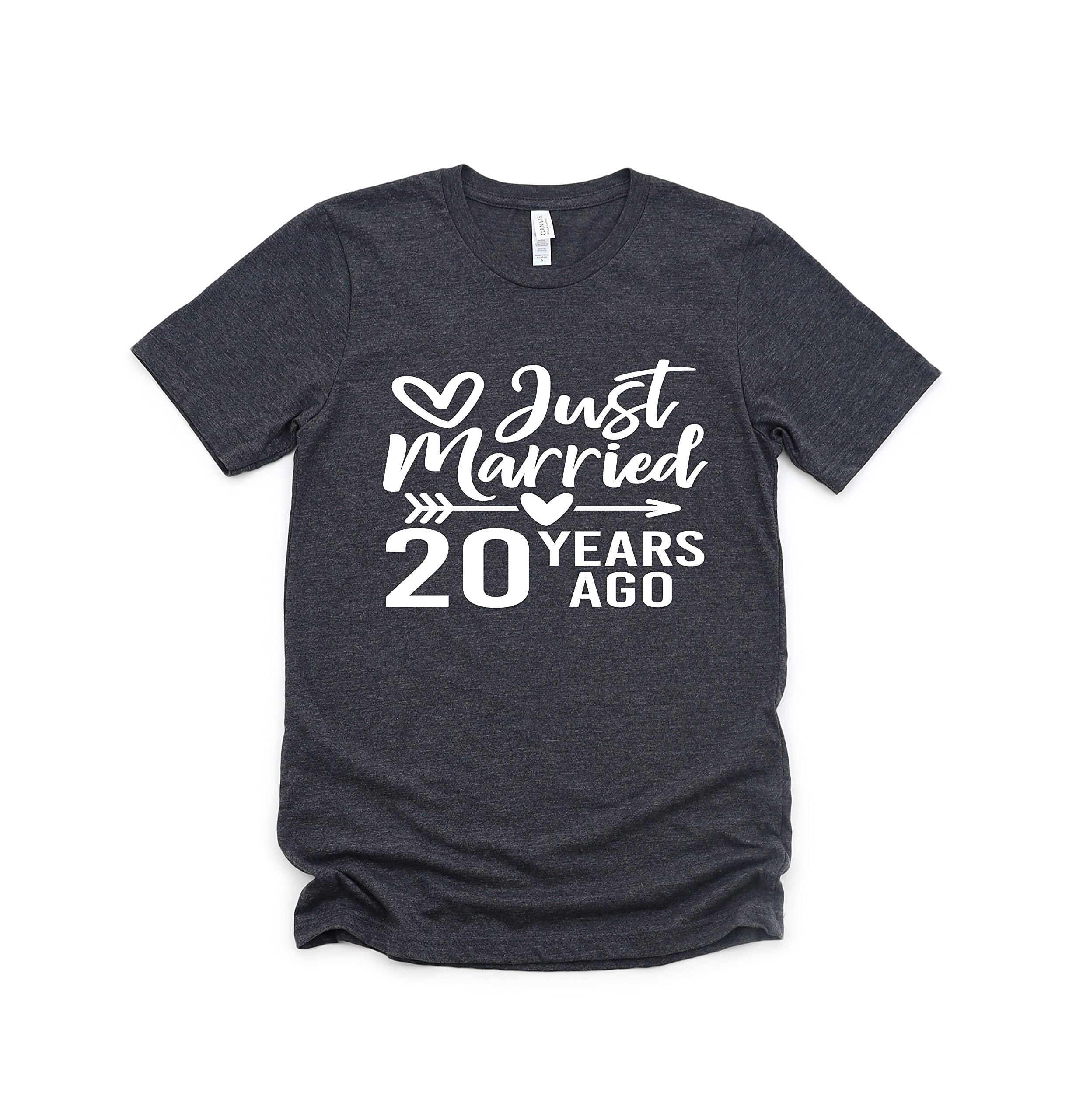 20th Wedding Anniversary Shirt - Just Married 20 Years Ago T-Shirt - Perfect 20 Year Anniversary Gift for Couples - Ideal for Anniversary Celebrations, Parties & Romantic Getaways