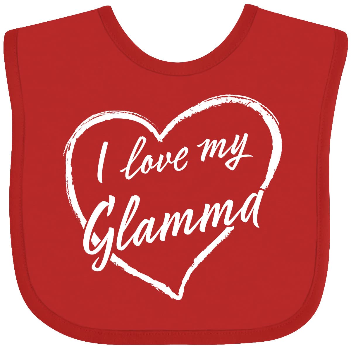 Inktastic I Love My Glamma White Chalk Heart Baby Bib - Perfect for Grandparents Day, Baby Showers & Family Photos