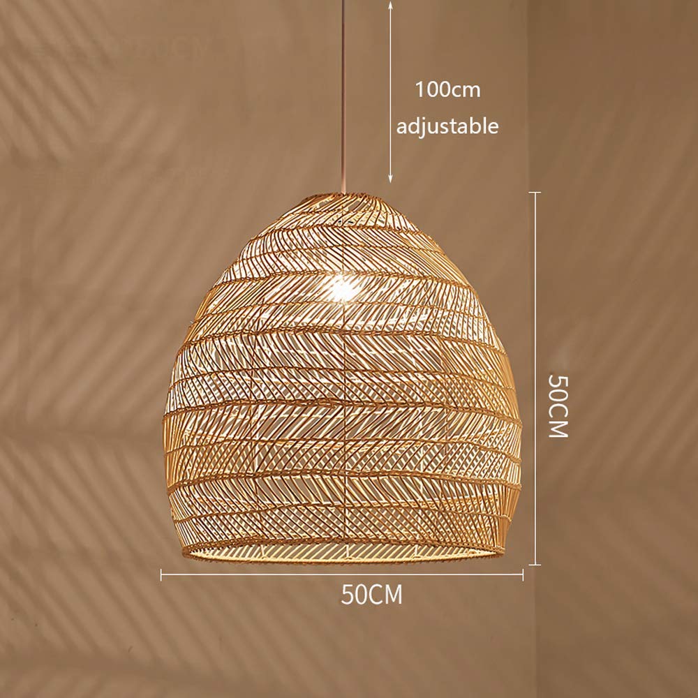 Modern Rattan Pendant Light with E27 Base - Creative Suspension Lighting for Living Room, Bedroom & Dining Room - Boho Farmhouse Ceiling Lamp for Cozy Home Decor & Ambient Lighting