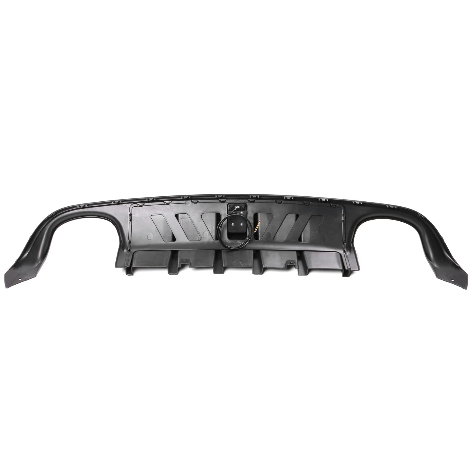 FREEMOTOR802 Rear Diffuser with LED Light for 2015-2023 Dodge Charger | IKON V4 Style Matte Black Quad Exhaust Tips | Bumper Lip & Shark Fins | PP Material | Upgrade Your Charger's Rear Styling for Street & Show Car Looks