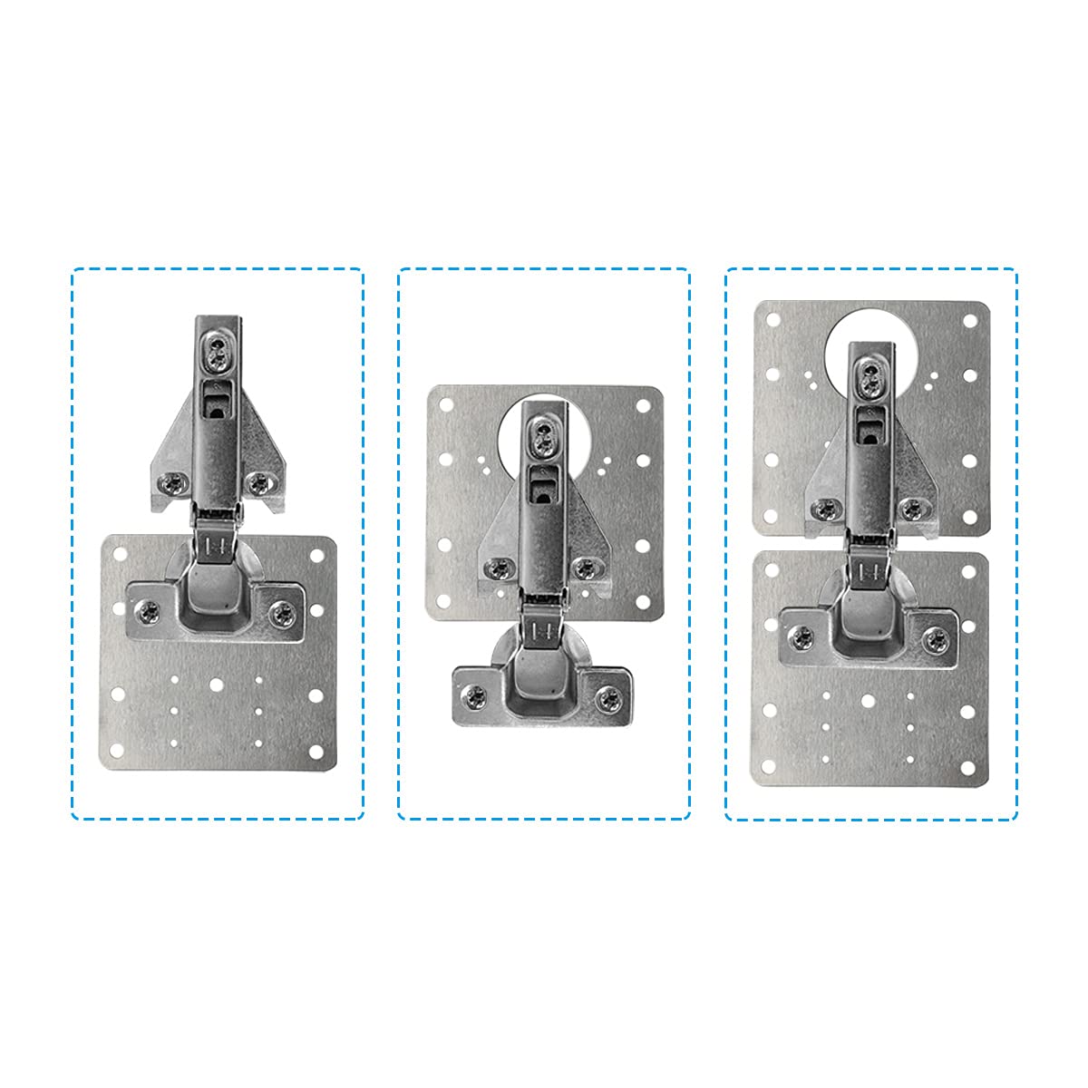 1 Pcs Kitchen Cabinet Door Hinges Repair Plate Brackets Kit with Fixing Screws - Easy DIY Installation for Cupboard, Wardrobe & Furniture Repair