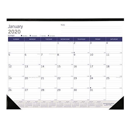 Blueline 2020 DuraGlobe Monthly Desk Pad Calendar, 22 x 17 Inches - Large Office Planner for Productivity & Scheduling - Perfect for Home, Office, or School Organization (C177227-20)