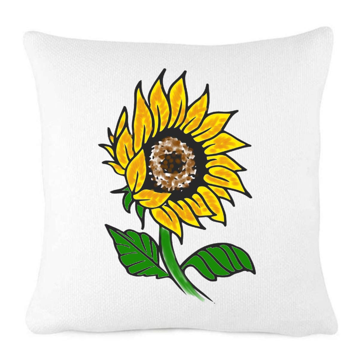 Sunflower Throw Pillow Cover - Yellow Floral Farmhouse Decor for Couch, Bed & Sofa - Vintage Home Decorations Perfect for Living Room, Bedroom & Nursery