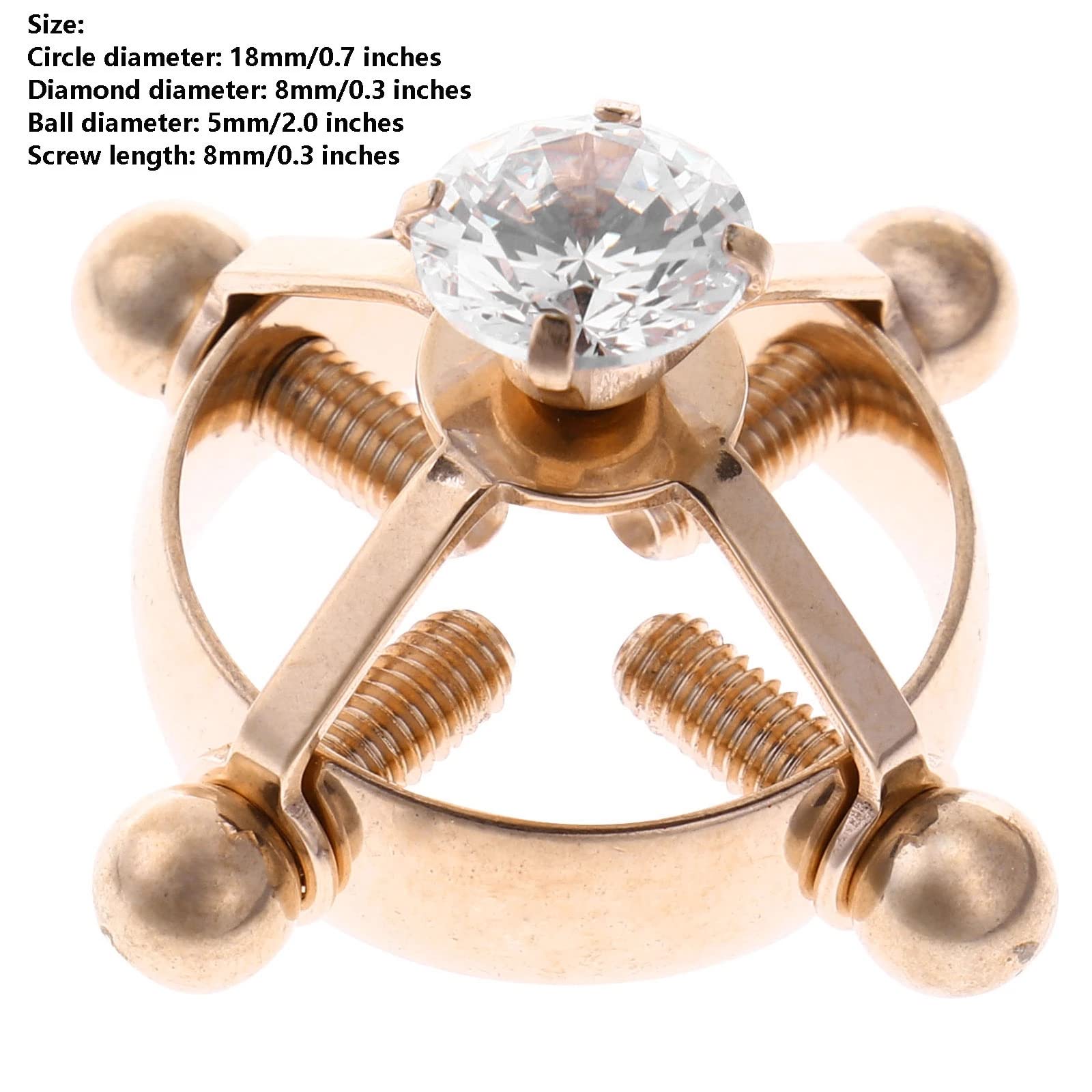 2pcs Fake Nipple Rings for Women - Surgical Steel Body Jewelry with Cubic Zirconia, Shield Barbell Ring Bar Piercing - Perfect for Costume Parties, Halloween & Bold Fashion Statements