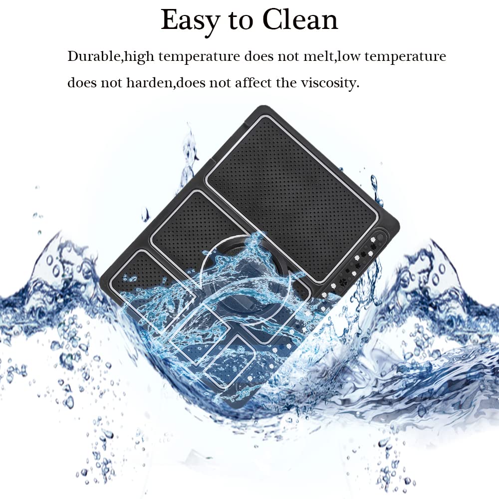 Non-Slip Car Dashboard Phone Pad - Universal 360° Anti-Slip Mat for 4-in-1 Phone Holder with Aromatherapy Diffuser & Parking Card Slot | Perfect for Road Trips, Commuting and Hands-Free Driving