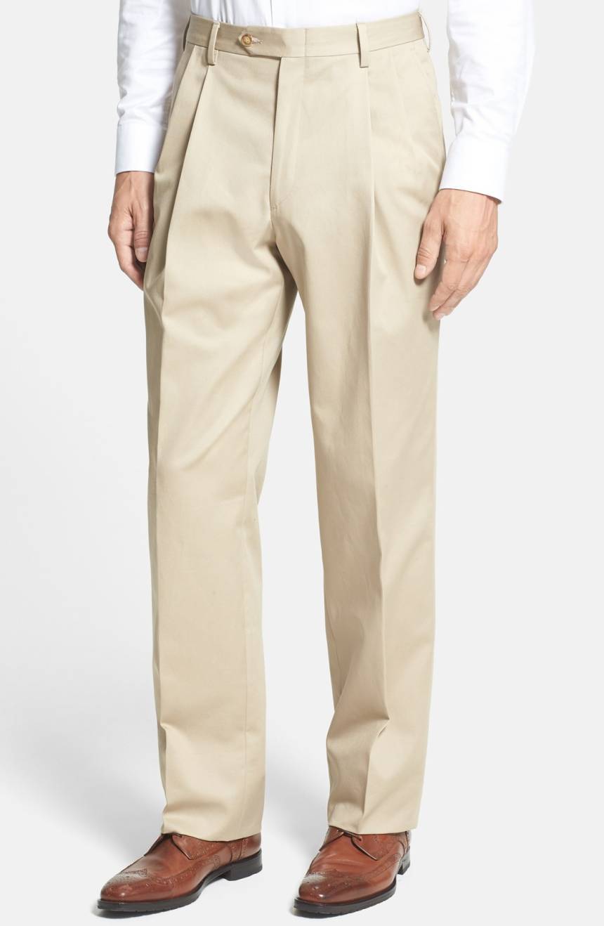 Performance Dress Khaki Pants for Men - Big & Tall Sizes with Self-Sizing Waistband & Pleated Design | Regular Rise | Office Wear, Business Casual & Formal Occasions