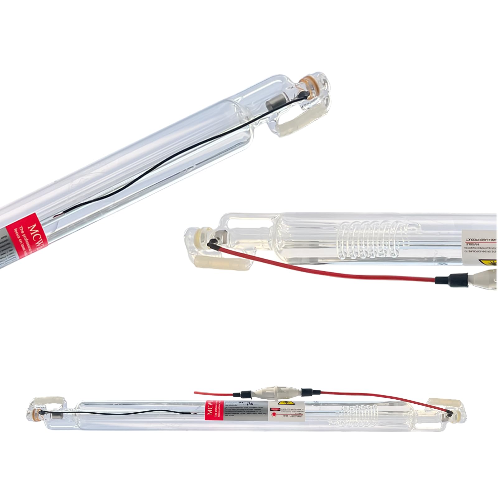 40W CO2 Laser Tube - 700mm Length, 50mm Diameter - High Power Glass Laser Tube with Preconnected Coating Cable for Laser Engraving, Cutting, and Marking (Ideal for DIY Projects, Woodworking, and Industrial Use)