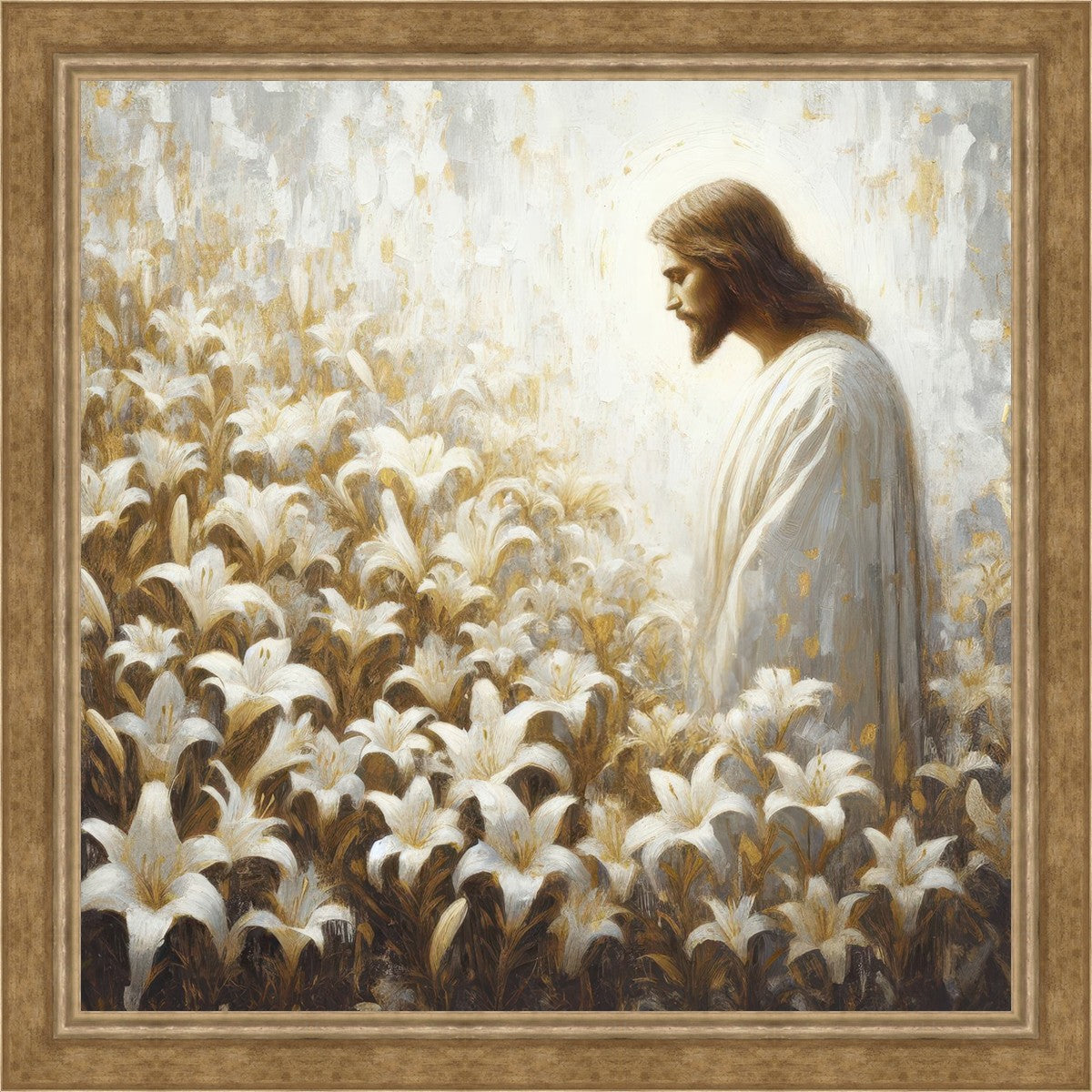 Consider The Lilies Large Wall Art - Elegant Floral Canvas Painting for Living Room, Bedroom & Office Decor - Perfect Gift for Home Interior Design