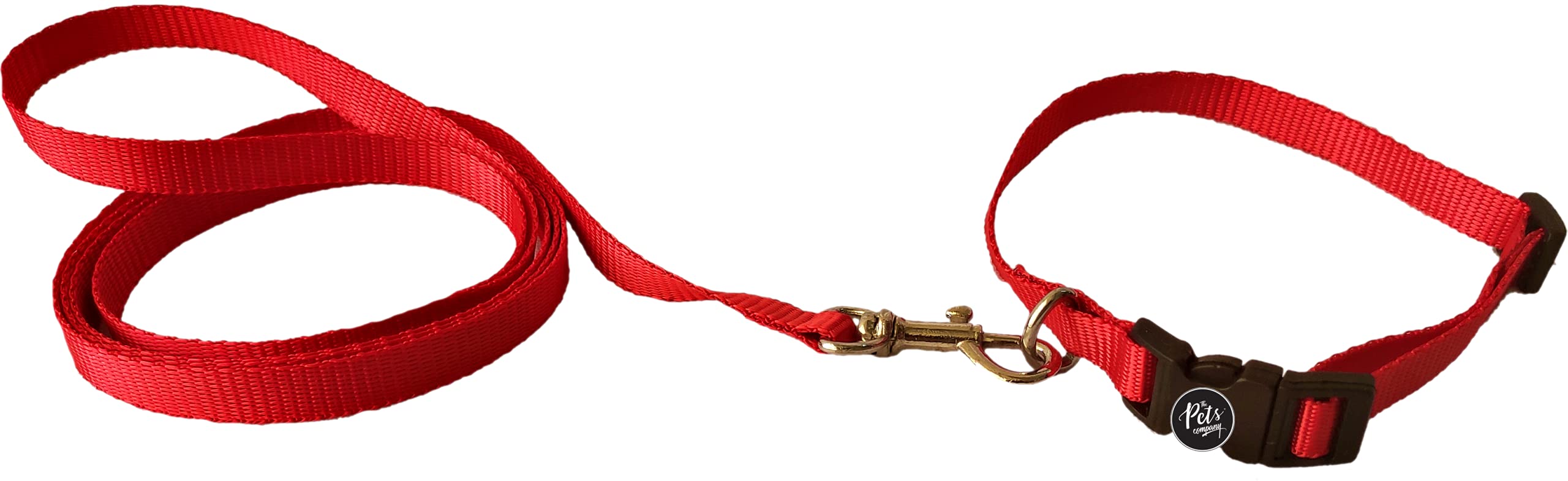 Premium Dog Leash and Collar Set for Small Puppies - Adjustable, Durable & Comfortable Pet Accessories for All Breeds - Perfect for Walking, Training & Outdoor Adventures (Red, X-Small)