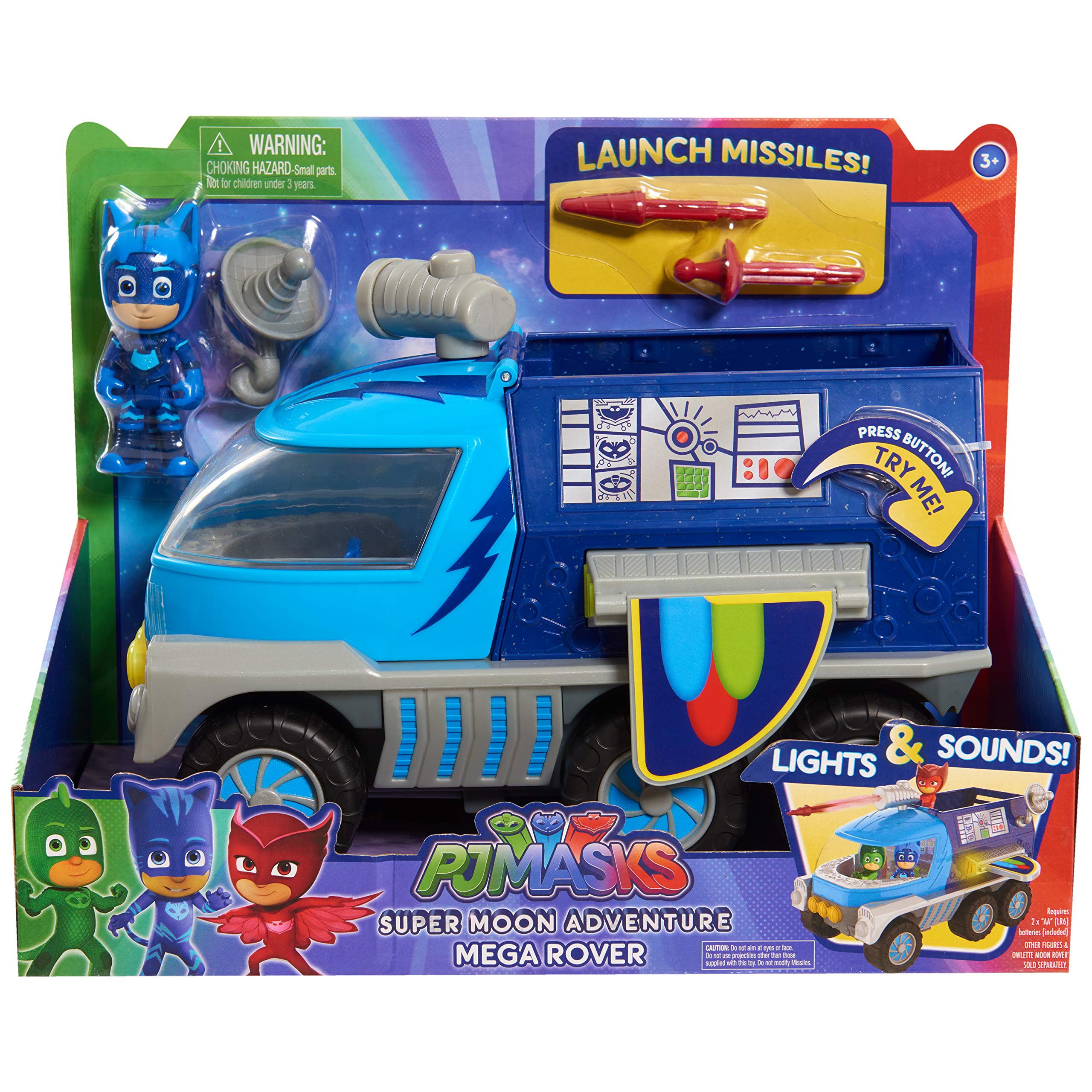 PJ Masks Super Moon Adventure Mega Rover - Interactive Kids Toy for Ages 3+ | Just Play | Superhero Role Play & Adventure Gift for Boys & Girls | Perfect for Birthday Parties & Pretend Play